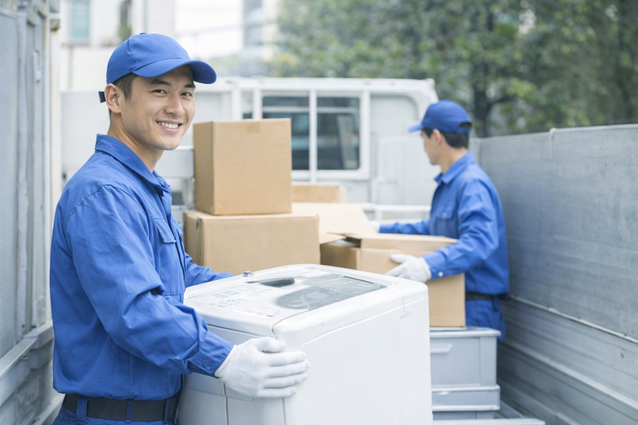 作業スタッフが不用品回収を行っている様子