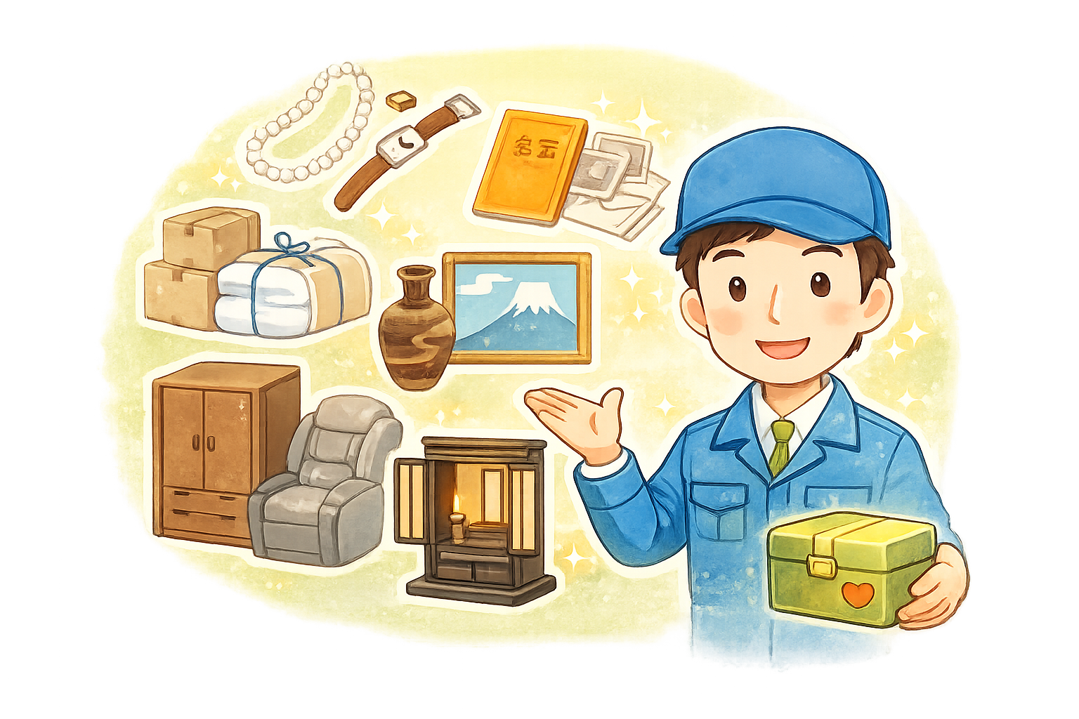遺品整理士が在籍していることを表すイラスト